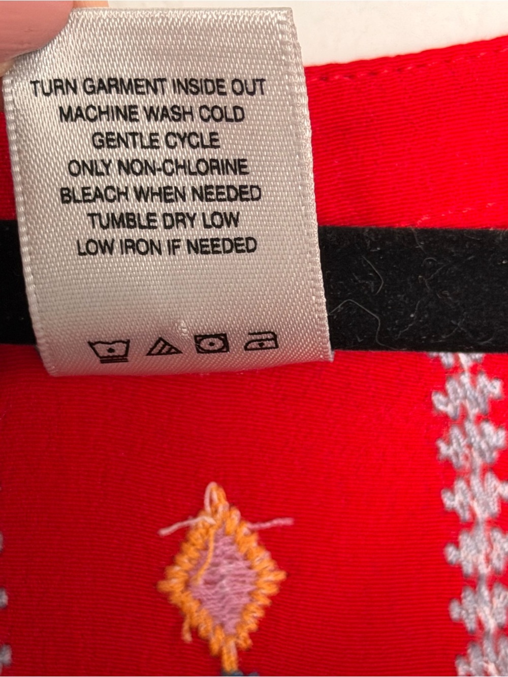 John Mark Red Embroidered XL Boho V-Neck Tunic Top Flowy Floral Artisan - Picture 7 of 13